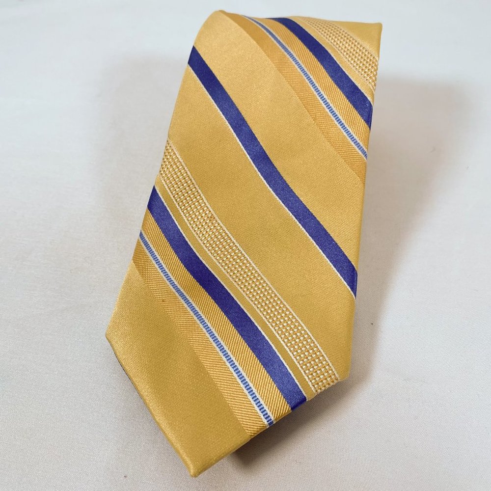 Michael Kors Yellow Blue Striped Tie Classic Business Necktie